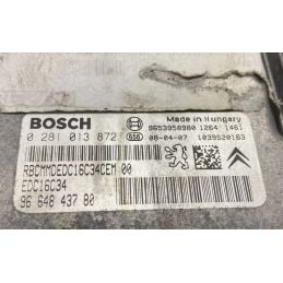 KIT COMPLET CALCULATEUR MOTEUR PEUGEOT 207 1.6 HDI ref 9664843780 Bosch 0281013872