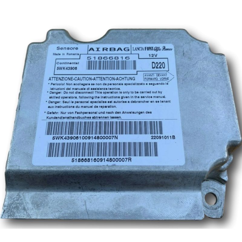 airbag ecu Fiat 500 ref 51866816 Continental 5WK43906
